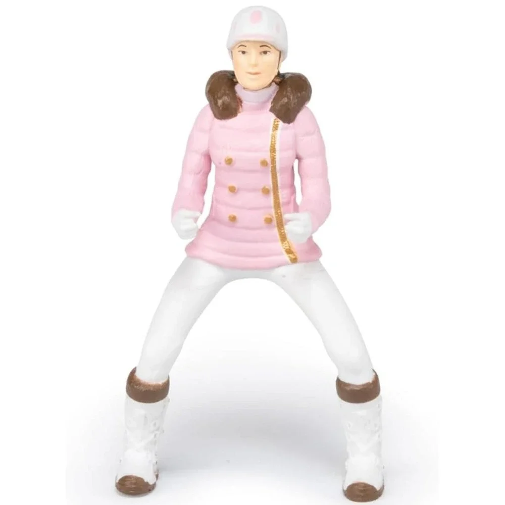 Winter Riding‎ Girl Figurine - Hand Painted Horse Rider Toy Figure - Papo 52011